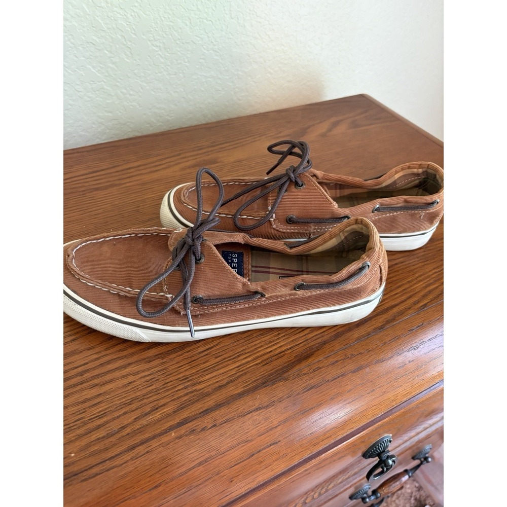 Women's Sperry Top Siders Size 9 Brown Corduroy